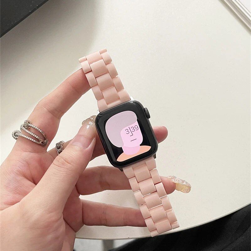 Chic Candy-Colored Resin Strap for 38mm-45mm Smartwatches