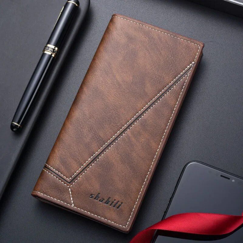 2023 Elegant Long Zipper Men's Wallet with Multi-Functional Compartments