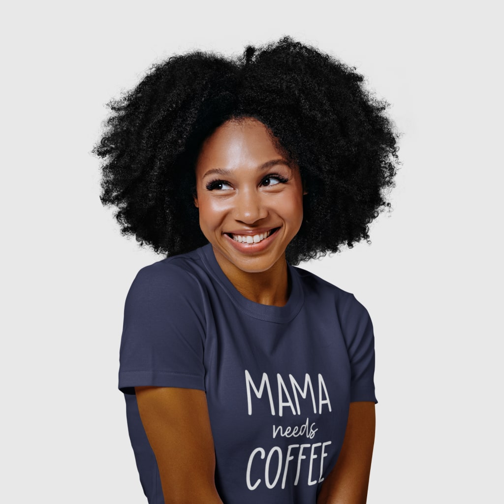 Mama Needs Coffee Women's Jersey T-Shirt Made in USA