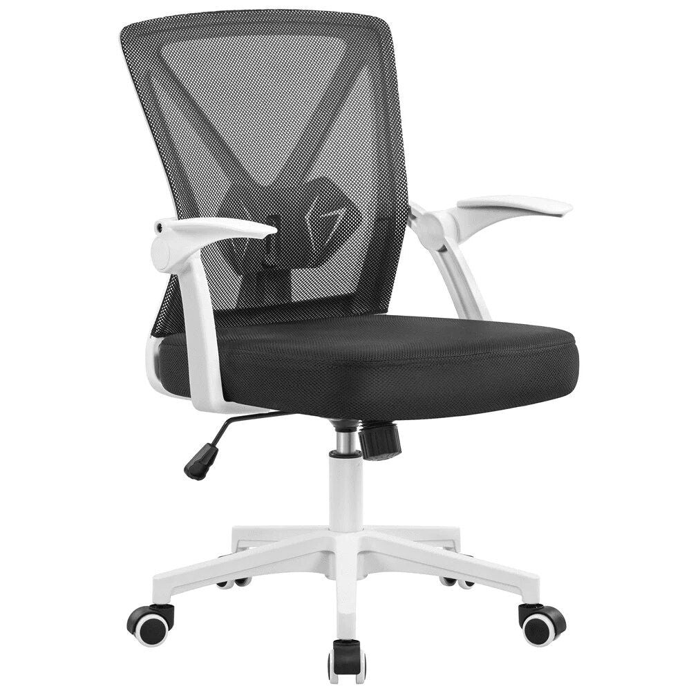 Ergonomic Mesh Office Chair with Flip-up Armrests - Ideal for Home and Office Use