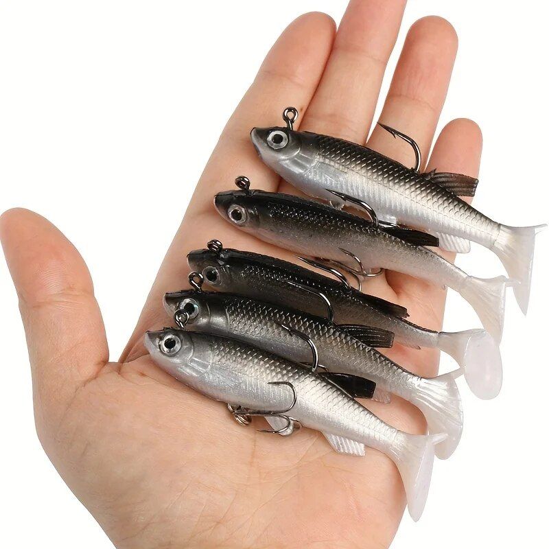 5-Piece Swimbait Silicone Soft Bait Set