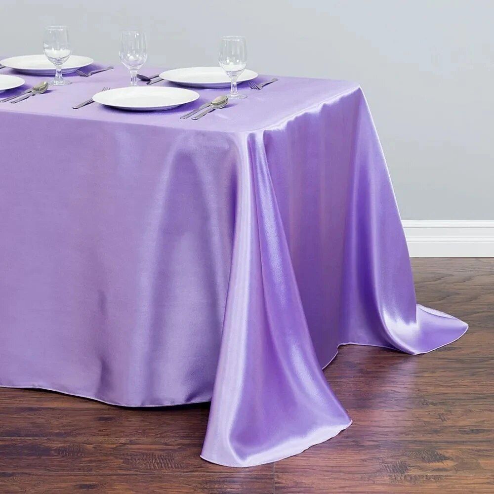 Elegant Solid Color Satin Tablecloth - Versatile for Weddings, Banquets, and Parties