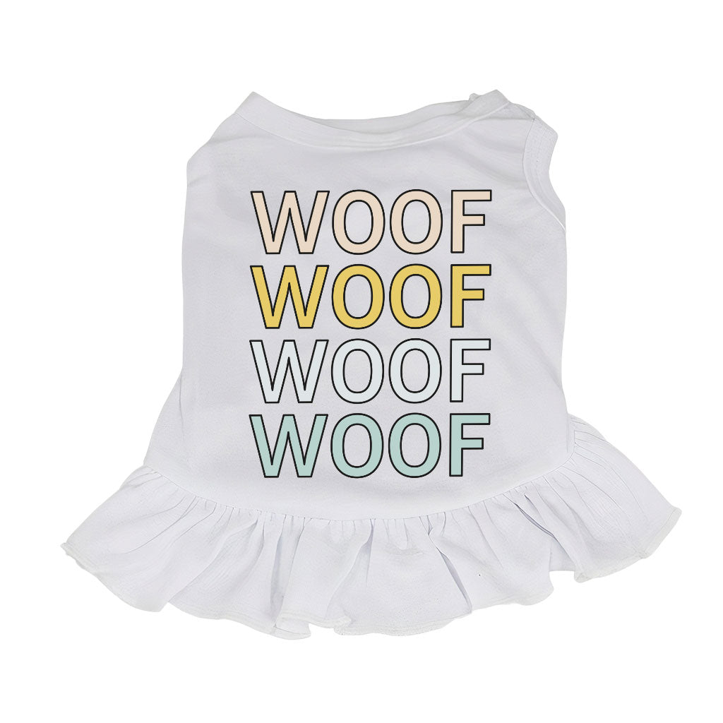 Woof Dog Sundress - Word Art Dog Dress Shirt - Beautiful Dog Clothing