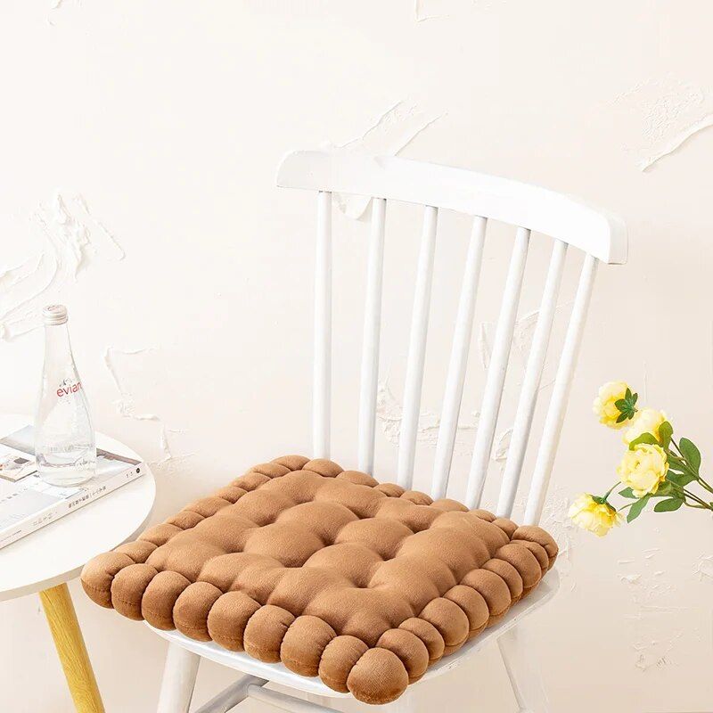 Cozy Biscuit-Shaped Plush Cushion