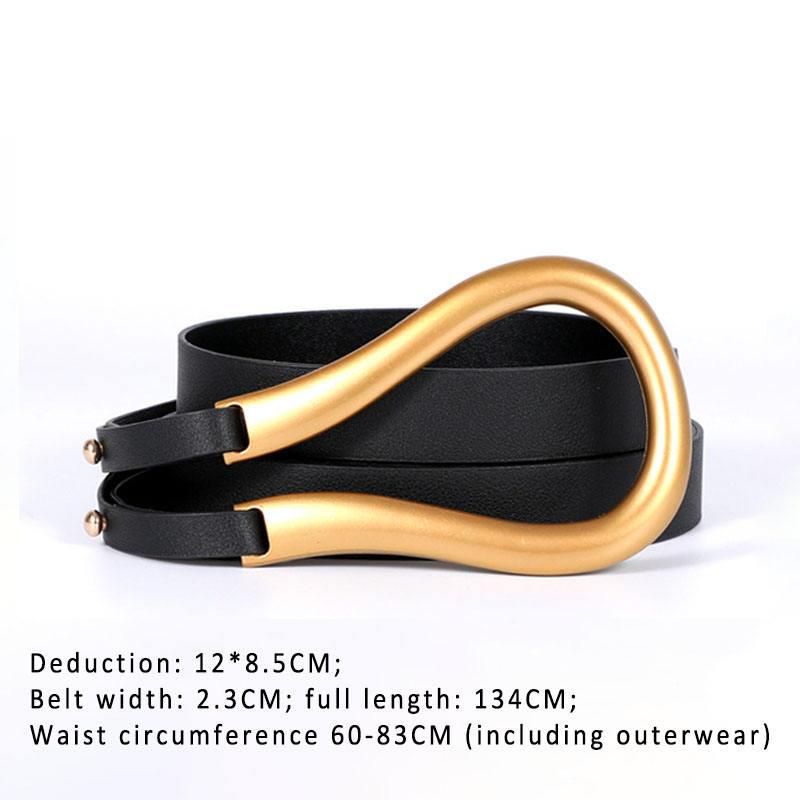 Elegant European Style Horseshoe Buckle Belt for Women