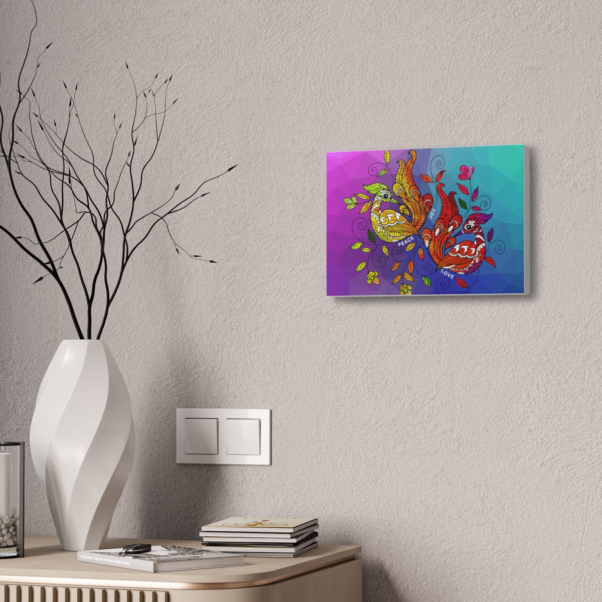 Uniquely You Canvas Print, Multicolor Wild Peacock Print, v2