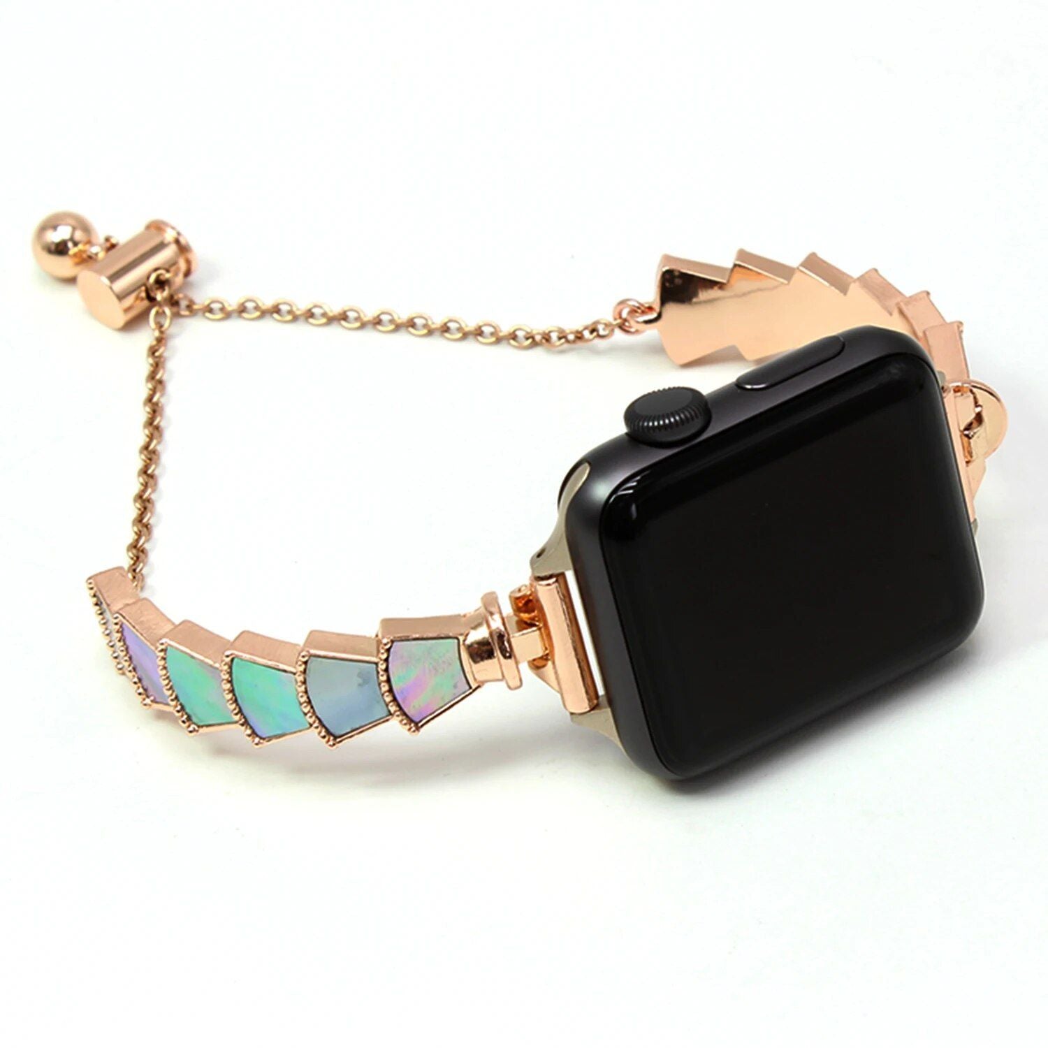 Luxury Metal Lady Wristband for Apple Watch - Elegant Women's Bracelet Strap