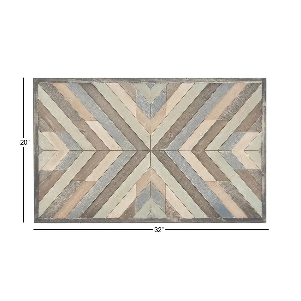 Handcrafted Southwestern Geometric Wooden Wall Plaque