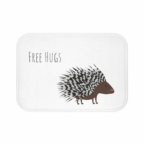 Porcupine Offering Hugs Funny Bath Mat