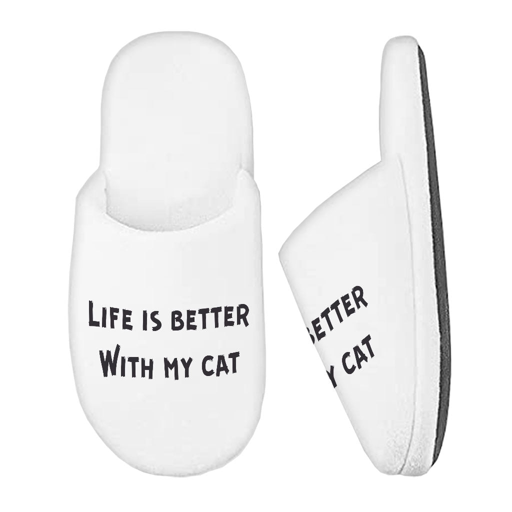 Cat Lover Memory Foam Slippers - Cat Themed Slippers - Cool Slippers