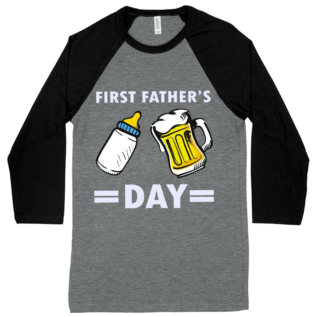 First Father's Day Baseball T-Shirt - Funny Father's Day T-Shirts