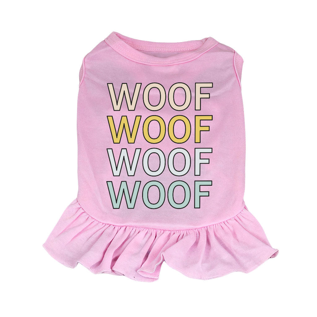 Woof Dog Sundress - Word Art Dog Dress Shirt - Beautiful Dog Clothing