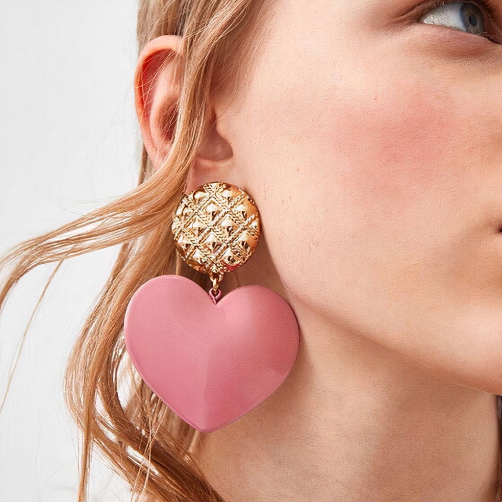 Big Heart Drop Earrings