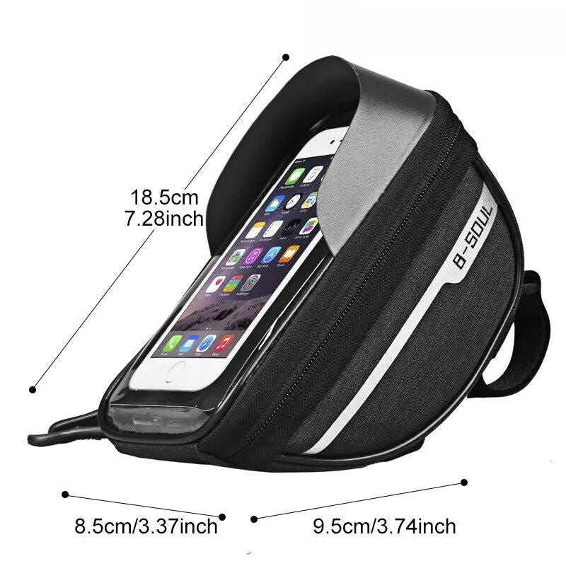 Waterproof Top Tube Bike Bag with Touch Screen Phone Holder