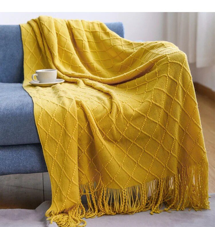 Knitted Blanket Sofa Cover