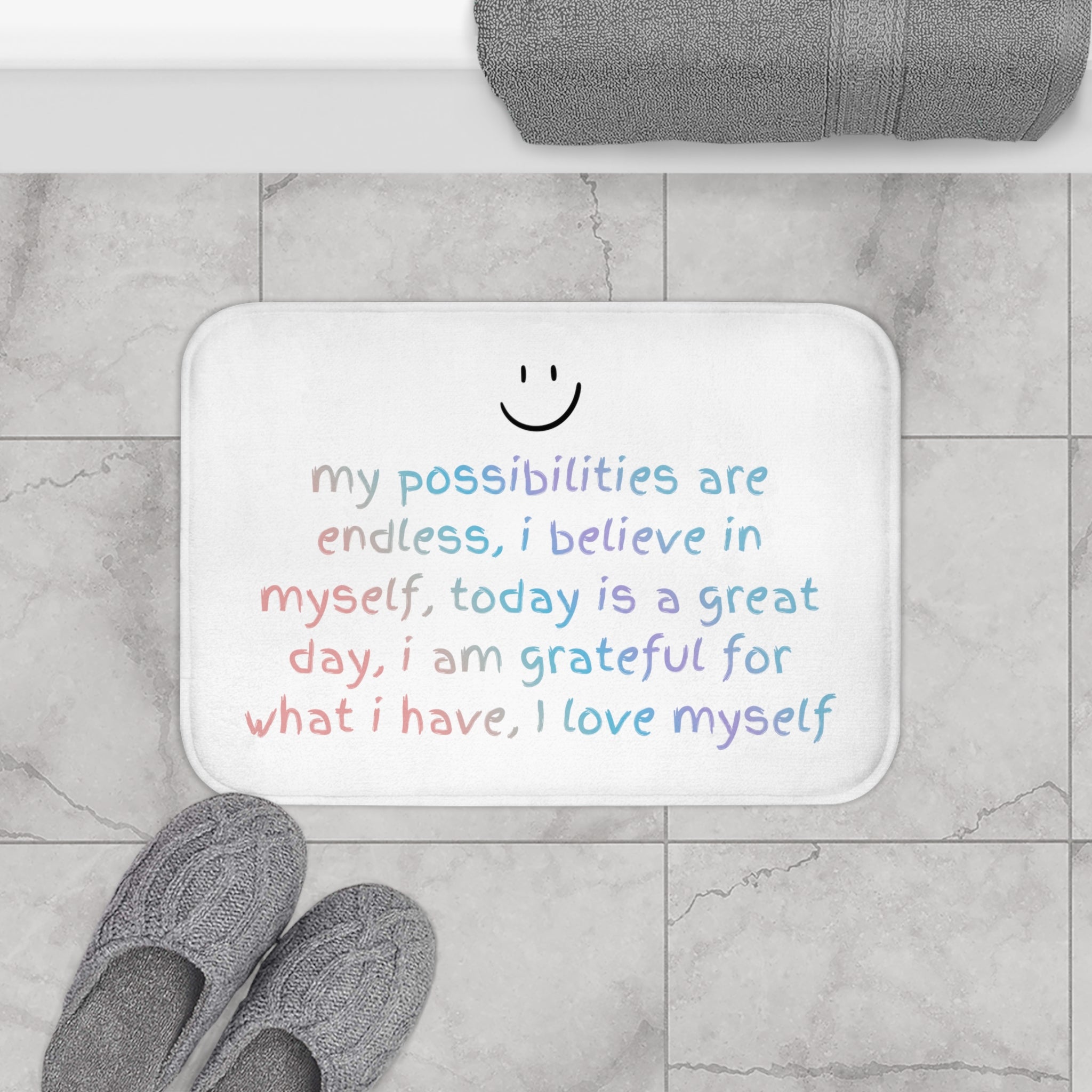 Positive Affirmation Bath Mat