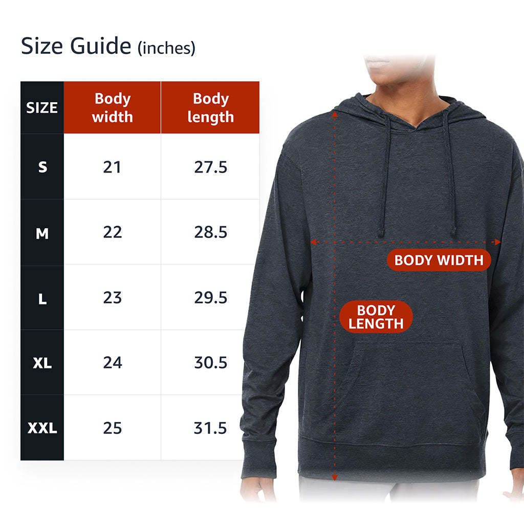 Husband Daddy Protector Hero Lightweight Jersey Hoodie - Cool Hooded Pullover - Printed Hoodie