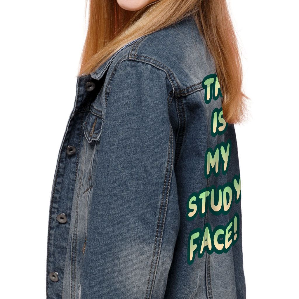 Funny Quote Kids' Denim Jacket - Sarcastic Jean Jacket - Themed Denim Jacket for Kids