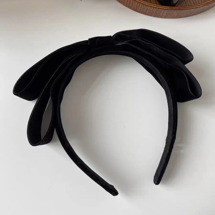 Elegant Velvet Bow Bezel Hairband