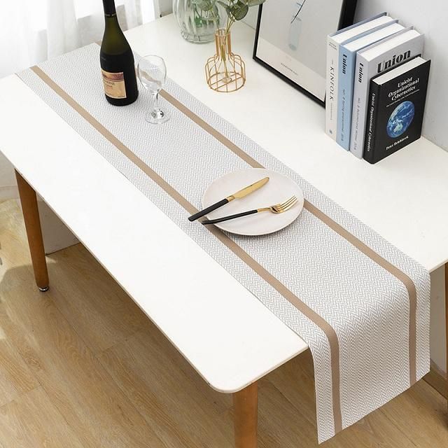 Elegant Woven Vinyl Table Runner