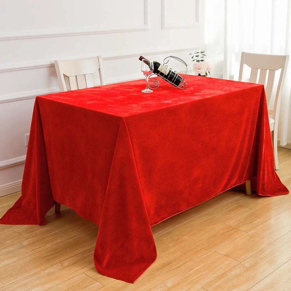 Elegant Velvet Rectangular Tablecloth - Perfect for Weddings, Dining, and Special Occasions