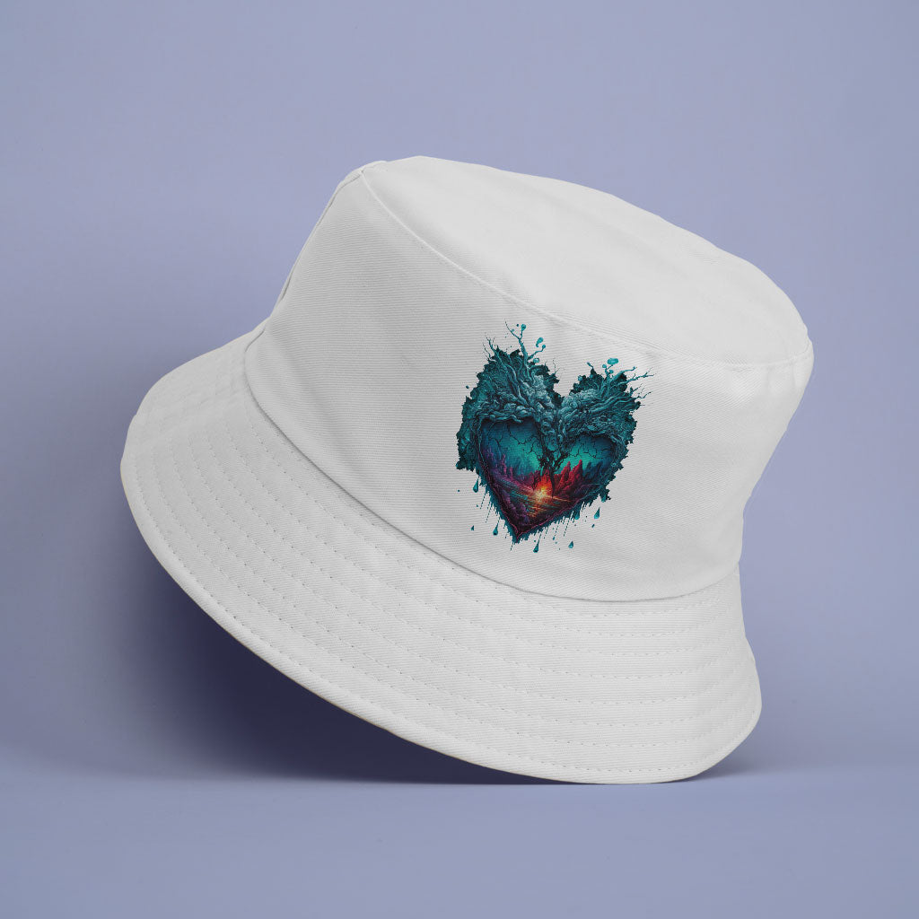 Beautiful Heart Bucket Hat - Snow Hat - Cool Bucket Hat