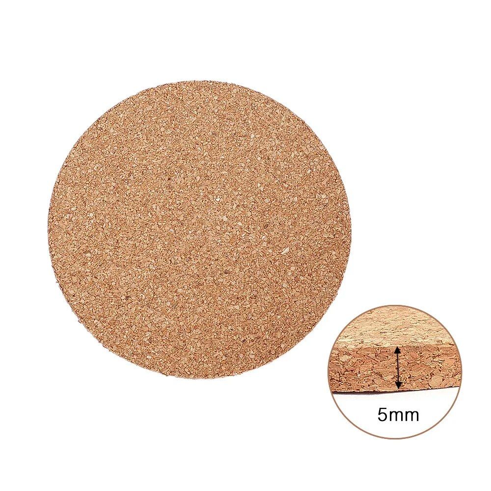 Eco-Friendly Cork Coasters - Heat Resistant, Non-Slip Round Pads for Drinks