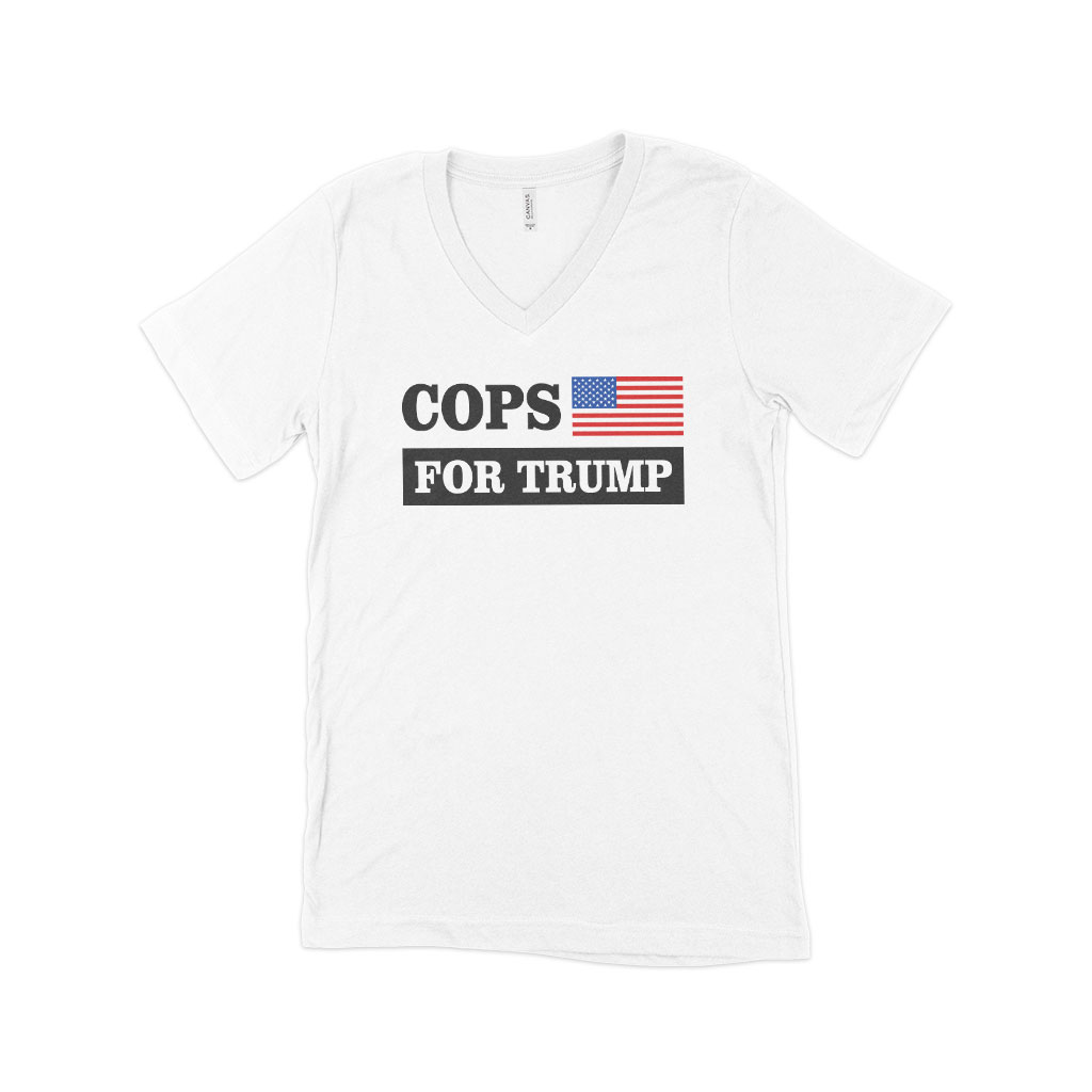 Cops for Trump V-Neck T-Shirt - Donald J Trump T-Shirts