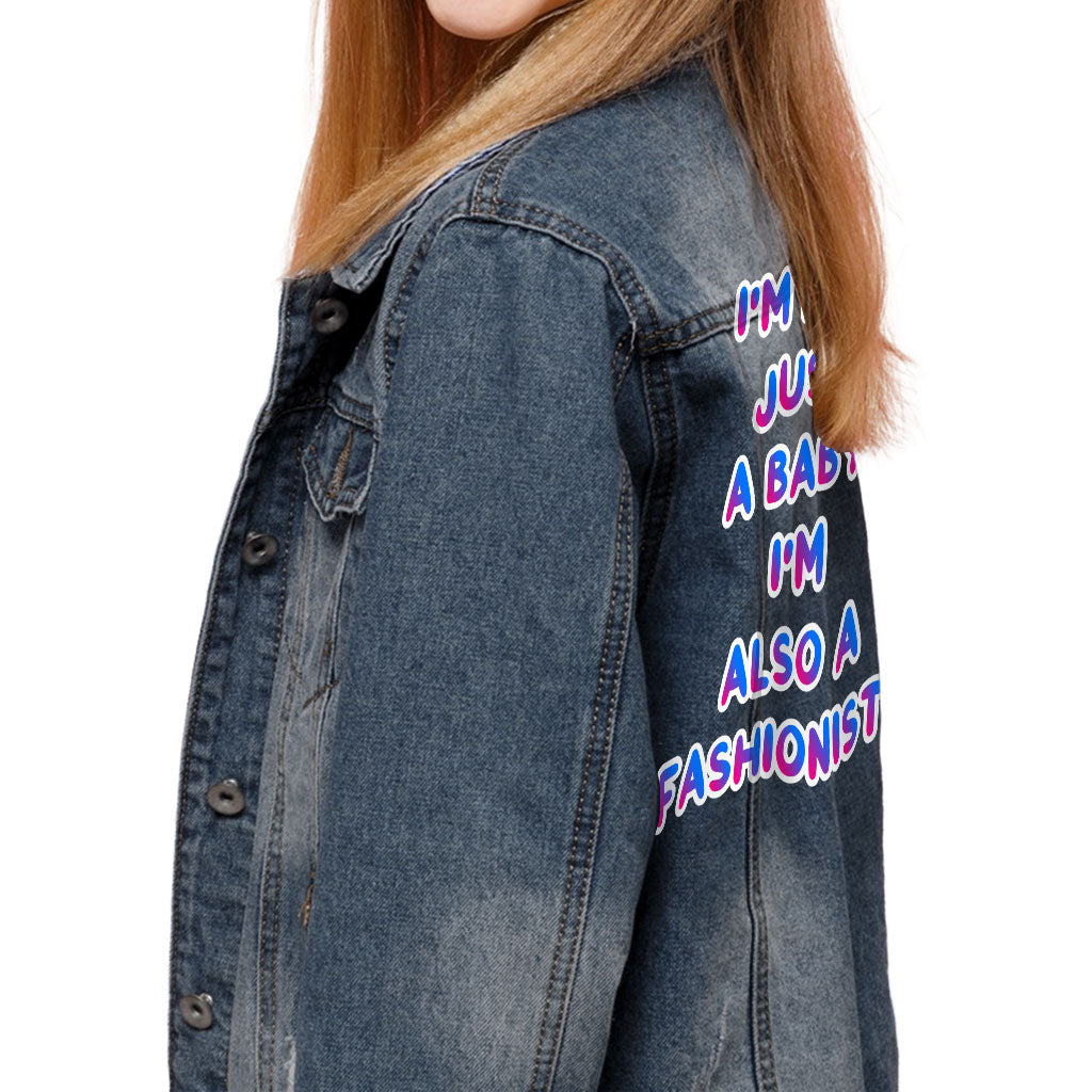 Fashionista Kids' Denim Jacket - Cute Jean Jacket - Best Design Denim Jacket for Kids