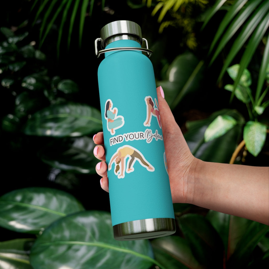 Yoga Poses Find Your Balance Insulated Bottle 22oz