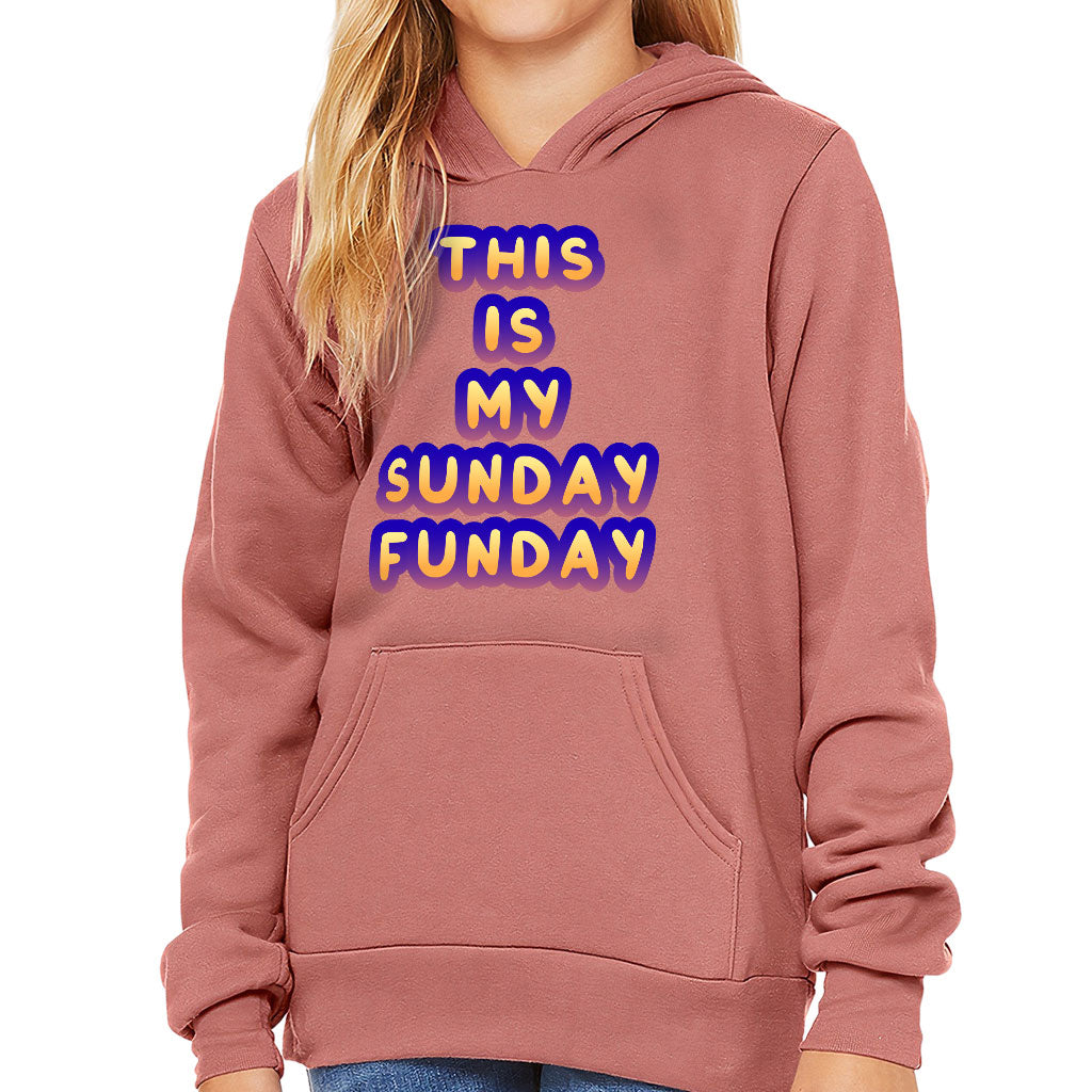 Sunday Funday Kids' Sponge Fleece Hoodie - Cute Design Kids' Hoodie - Graphic Hoodie for Kids