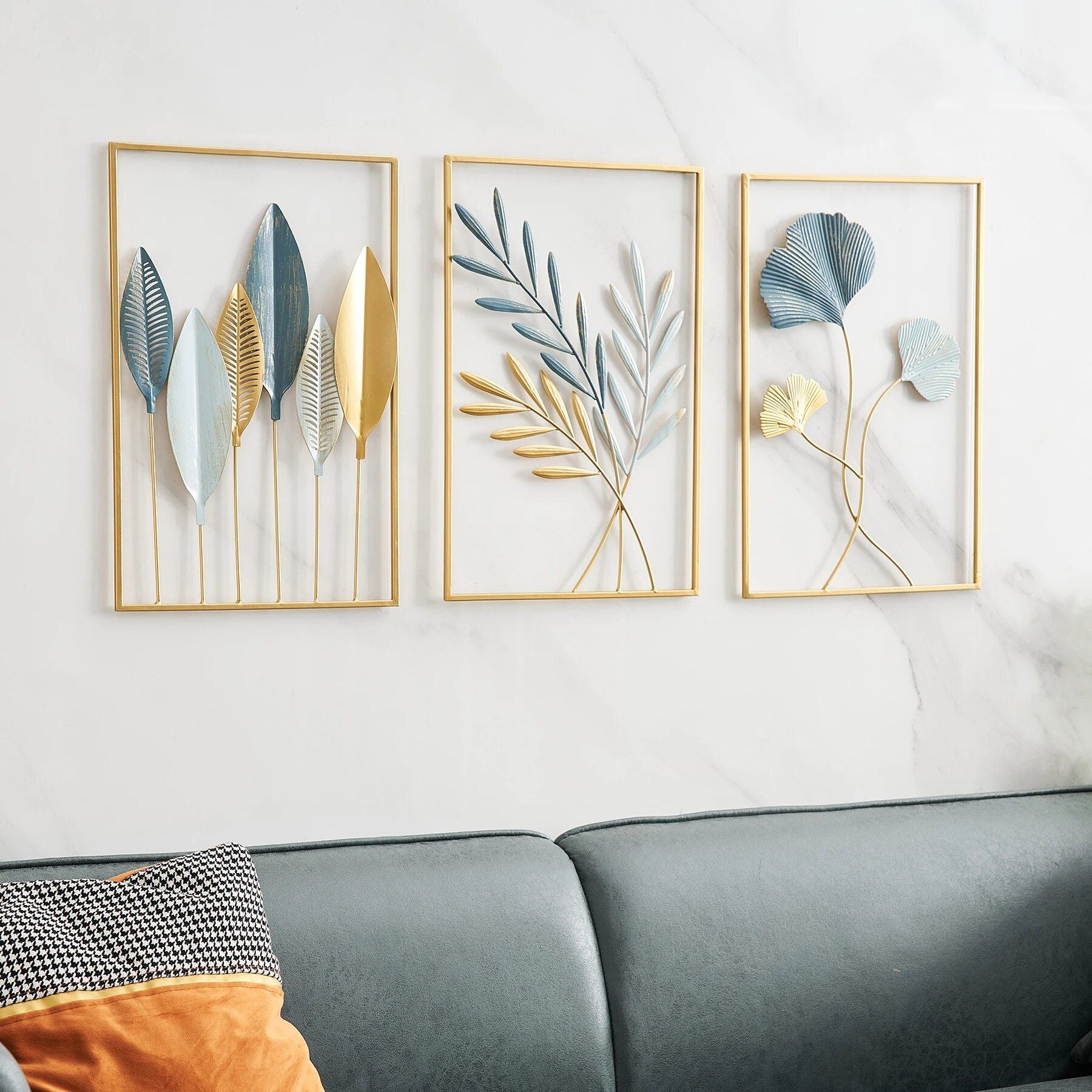 Modern Nordic Ginkgo Leaf Metal Wall Art