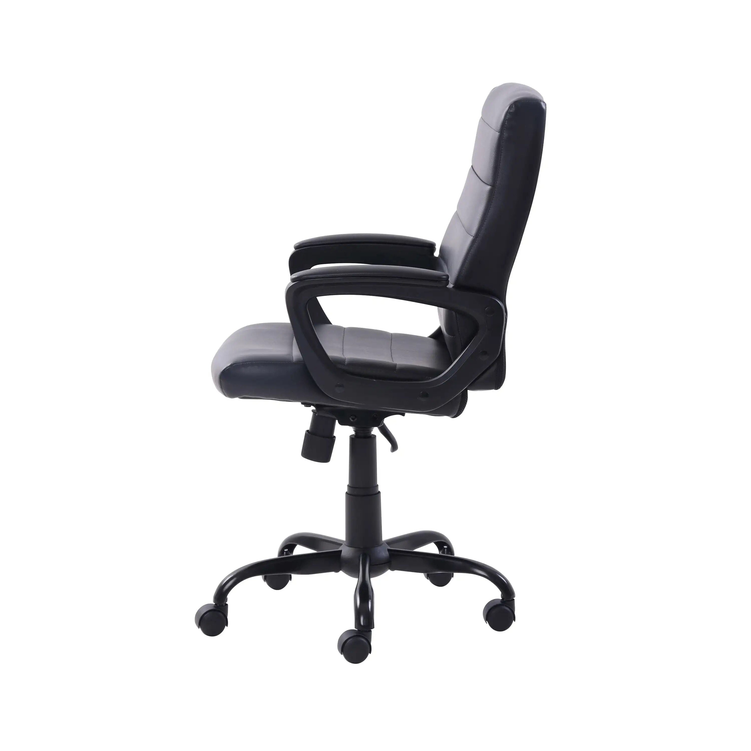 ComfortMax Mid-Back Leather Office Chair - Ergonomic & Adjustable