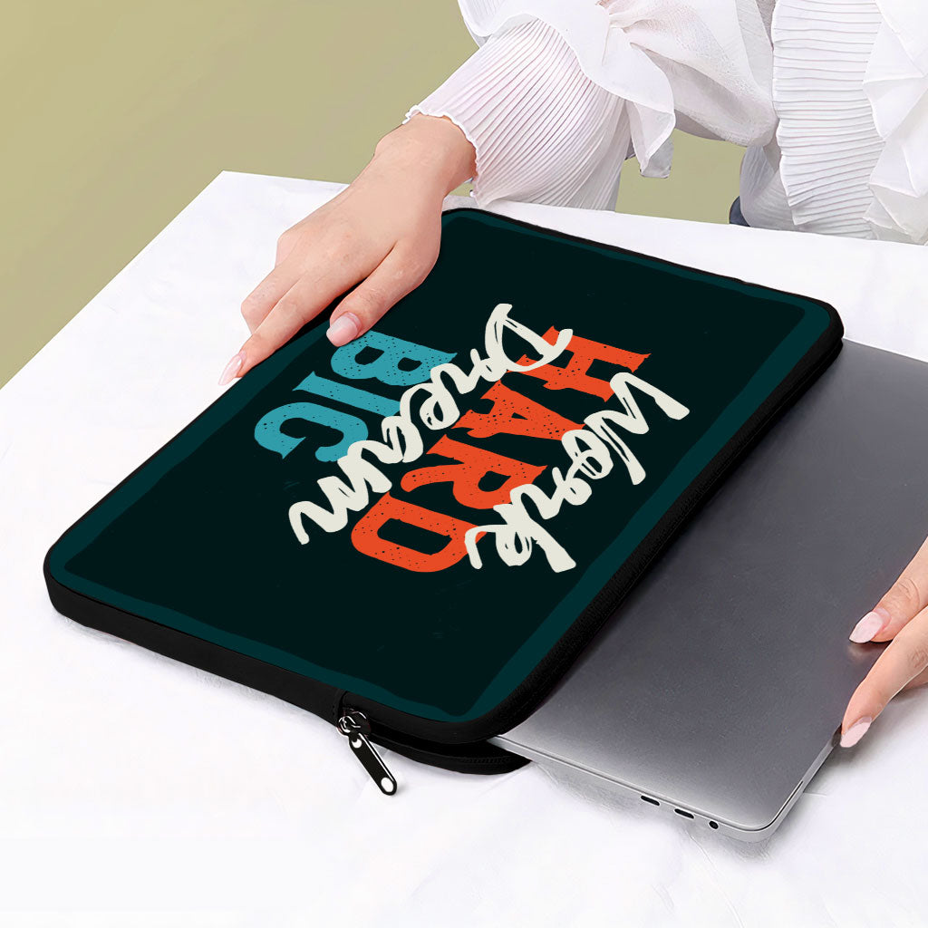 Work Hard Dream Big MacBook Pro 14" Sleeve - Motivational Laptop Sleeve - Cool MacBook Sleeve