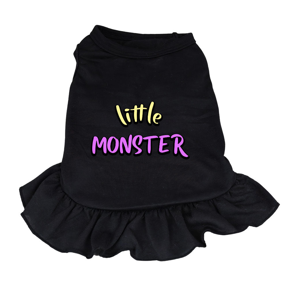 Little Monster Dog Sundress - Unique Dog Dress Shirt - Word Print Dog Clothing