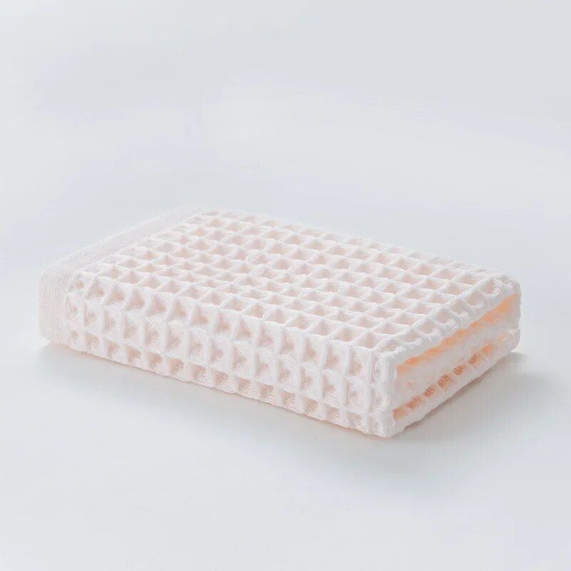 Luxurious 100% Cotton Waffle Plaid Face Towel for All Ages