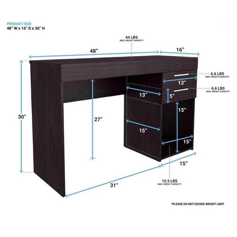 Modern Espresso Computer Desk for Small Spaces