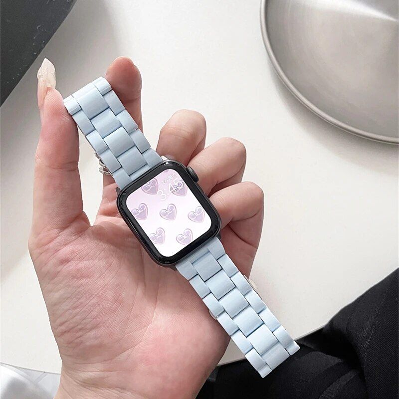 Chic Candy-Colored Resin Strap for 38mm-45mm Smartwatches