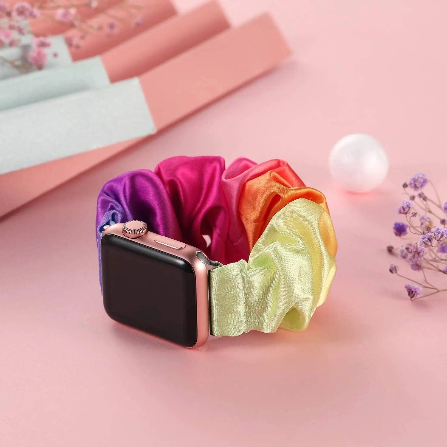 Elastic Scrunchie Apple Watch Band - Nylon Solo Loop Bracelet for All Series