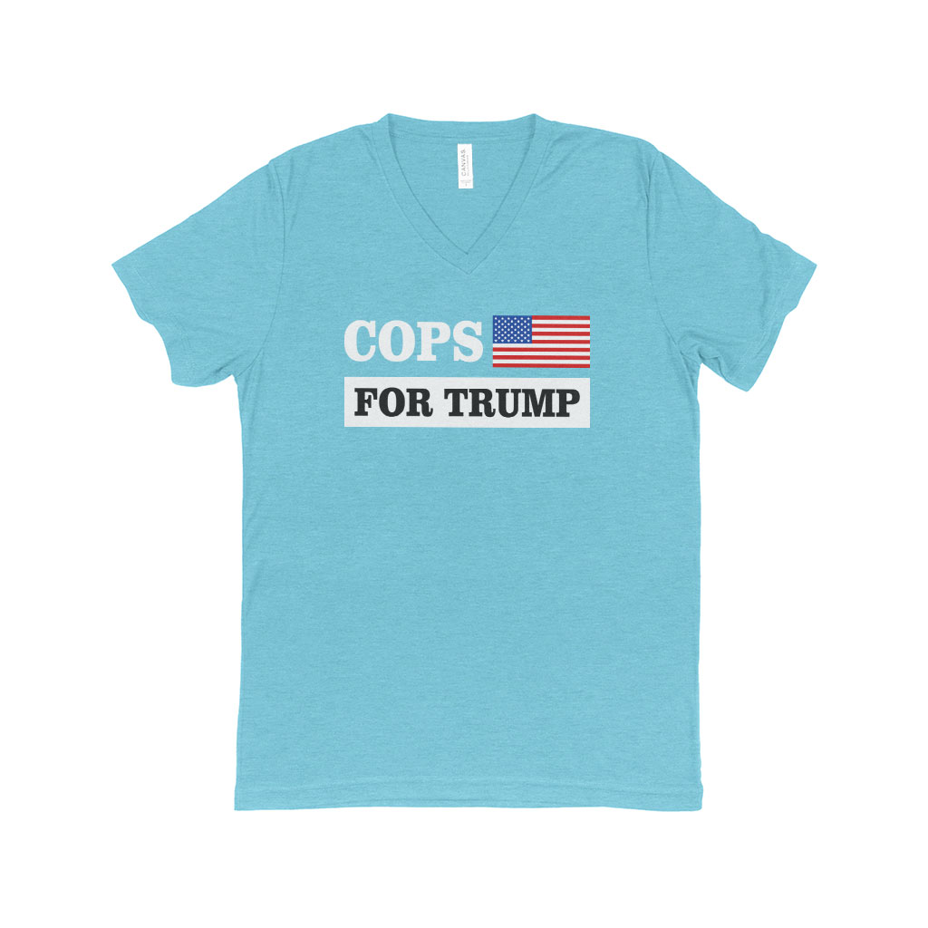 Cops for Trump V-Neck T-Shirt - President Trump Tee Shirts