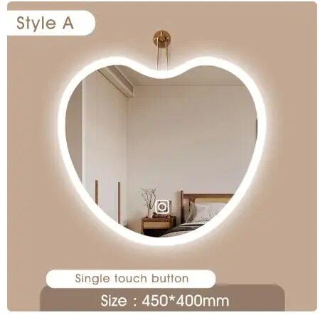 Cloud Heart Shaped Makeup Mirror LED