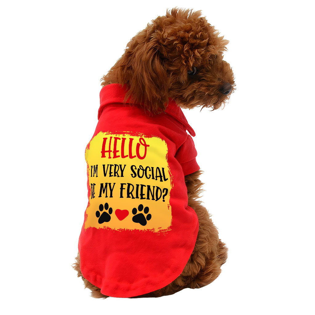 Friend Dog Polo Shirt - Colorful Dog T-Shirt - Printed Dog Clothing