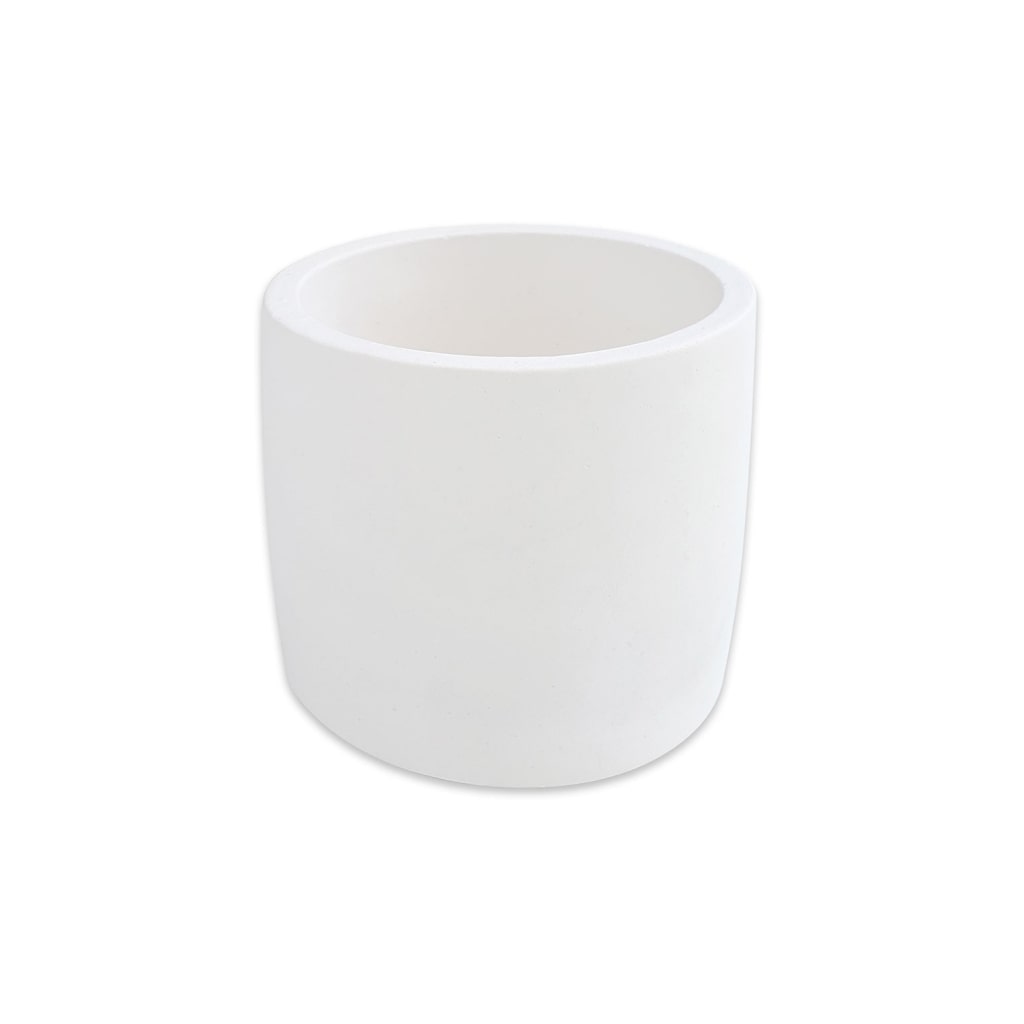 Round White Ceramic Planter