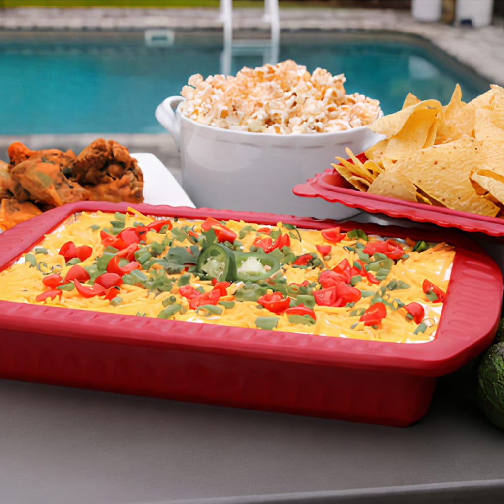 Red Serving Carrier For Foil Pans