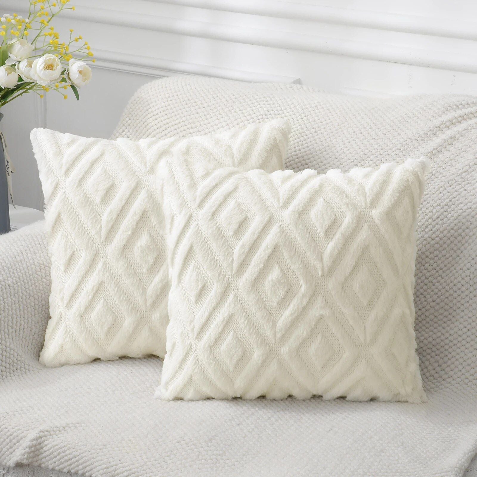 Luxury Geometric Cotton-Linen Throw Pillow Cover