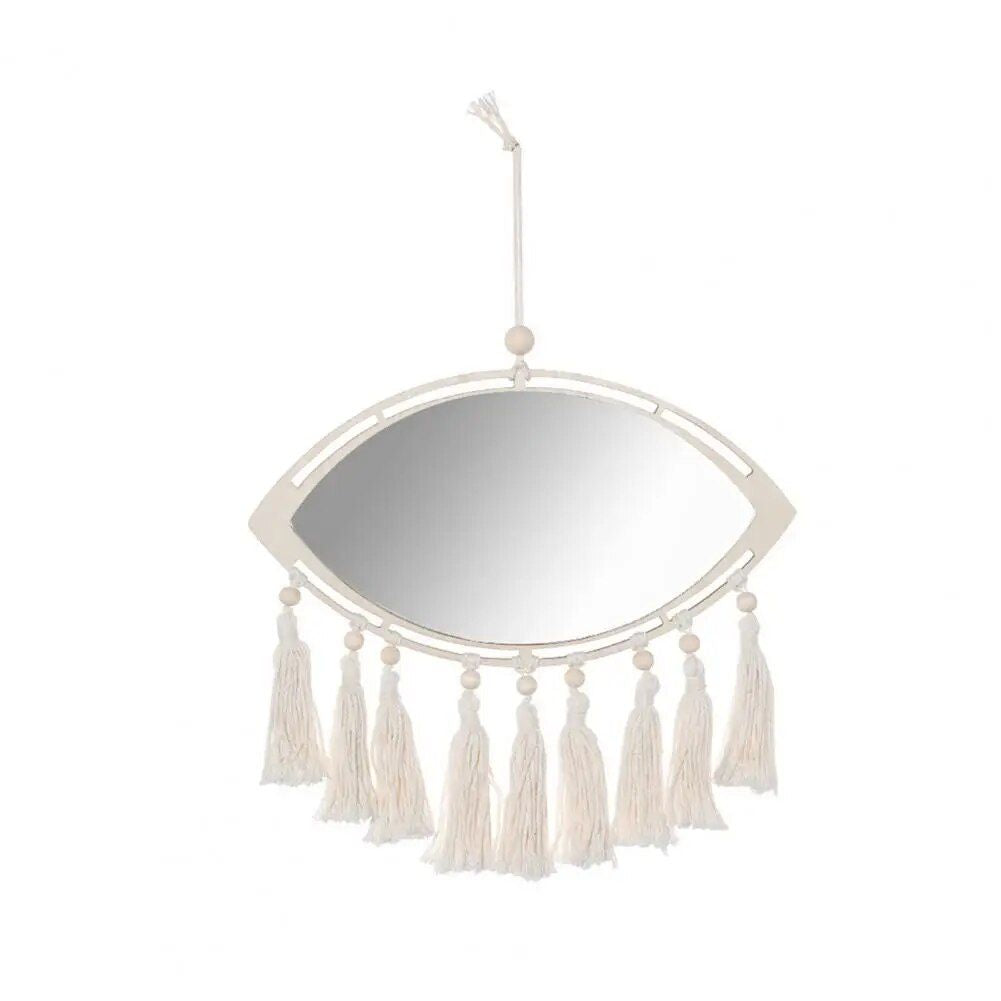 Bohemian Acrylic Mirror with Cotton Tassels