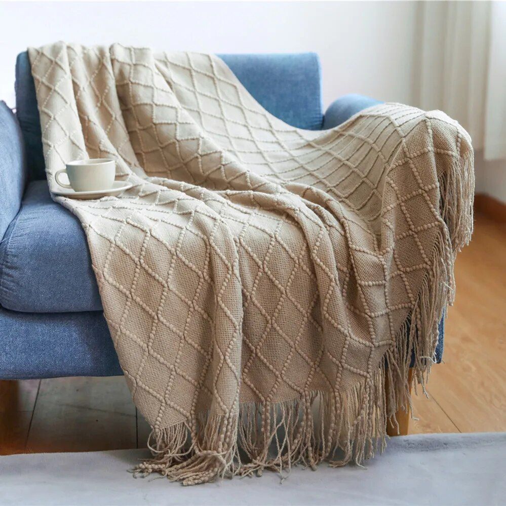 Knitted Blanket Sofa Cover