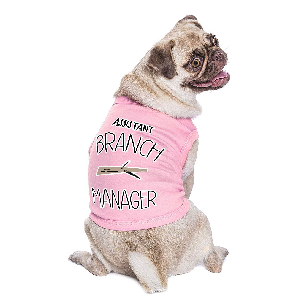 Assistant Branch Manager Dog Sleeveless Shirt - Minimalist Dog Shirt - Print Dog Clothing