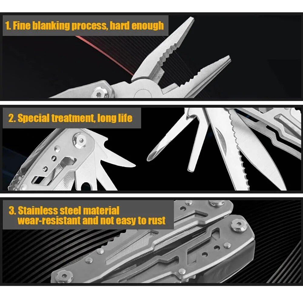 Compact Folding Multi-Tool with Pliers & Stainless Steel Blade