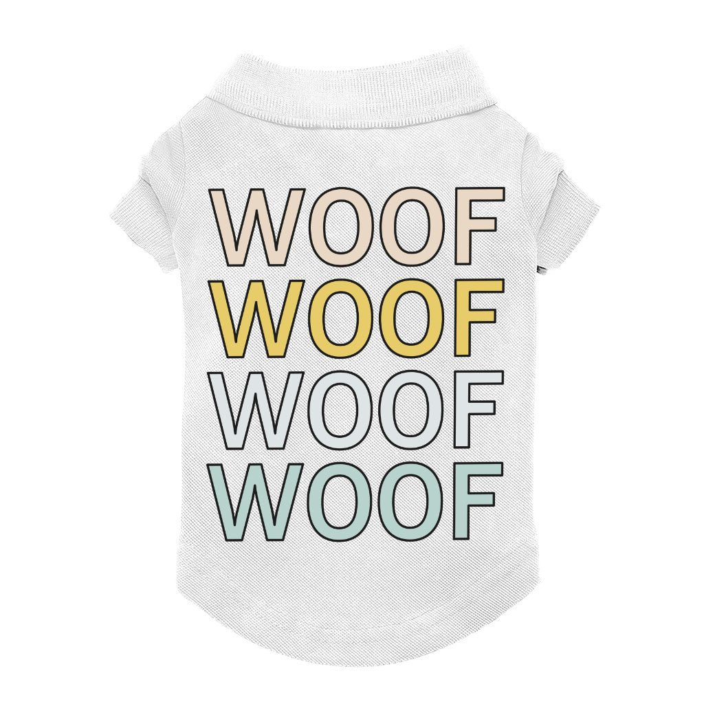 Woof Dog Polo Shirt - Word Art Dog T-Shirt - Beautiful Dog Clothing